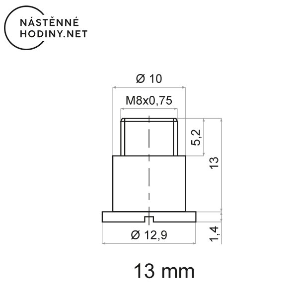 Šroub strojku 13 mm (stříbrný)