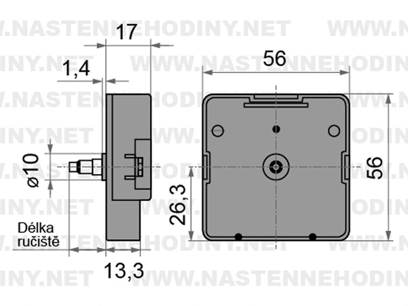 Hodinový strojek UTS 11 mm (zvýšený kroutící moment)